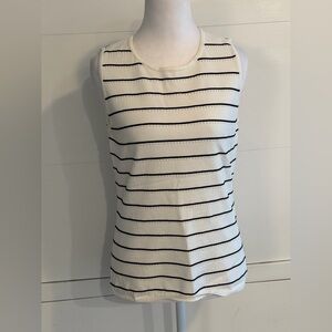 White House Black Market Black and White Striped Tank Top